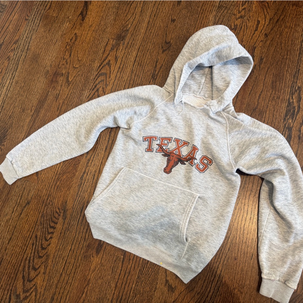 Gray Vintage University of Texas Hoodie Sweatshirt - boys large